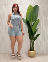 Cargar imagen en el visor de la galería, Denim Halter Romper
