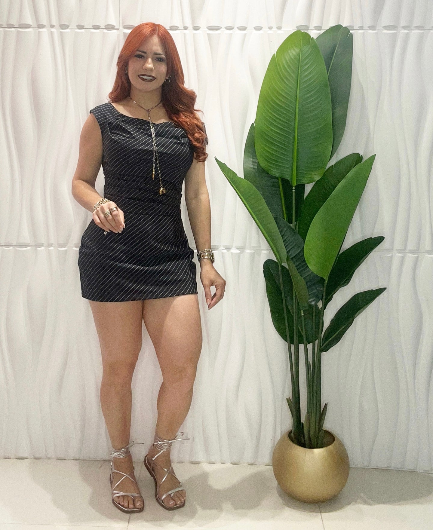 Navy One Shoulder Romper