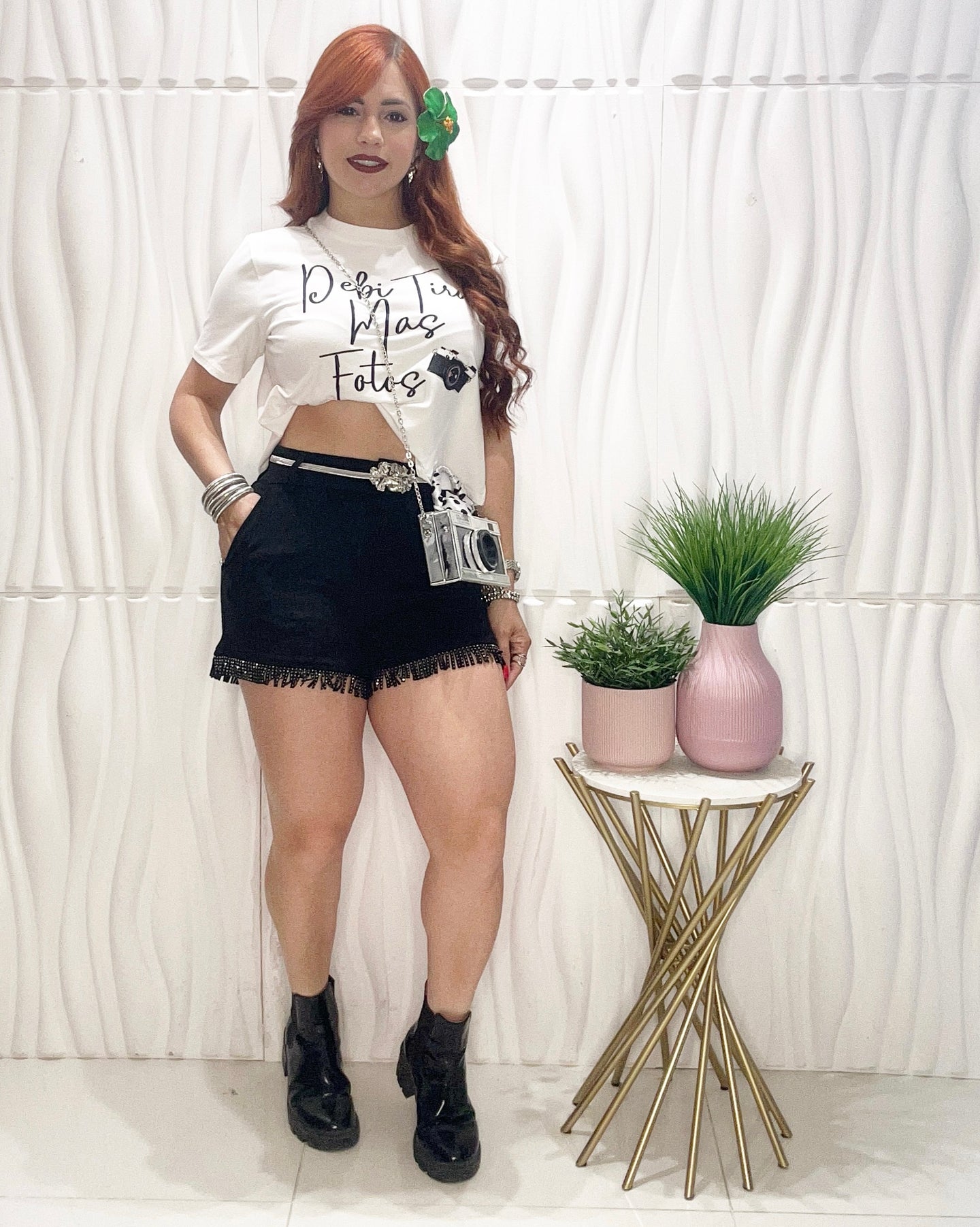Fringed Black Short