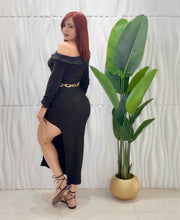 Cargar imagen en el visor de la galería, Black One Shoulder Top &amp; Skirt Set
