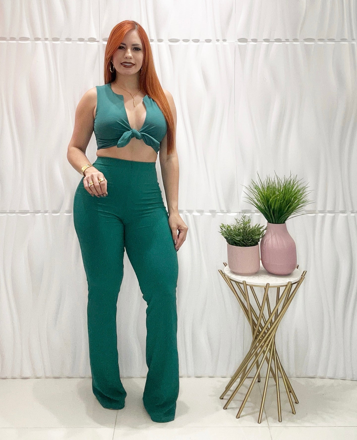 Esmerald Crop Top & Pant Set