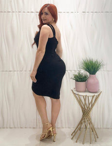 One Shoulder Black Dress