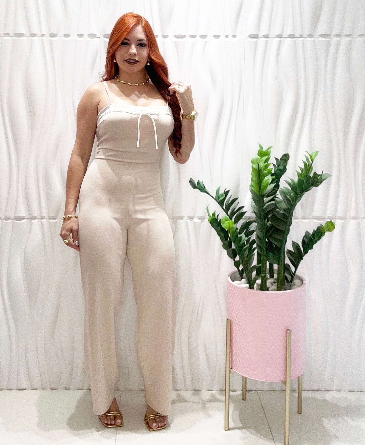 Beige Jumpsuit