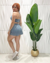 Cargar imagen en el visor de la galería, Denim Crop Top &amp; Short Set

