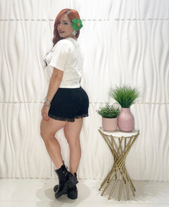Fringed Black Short