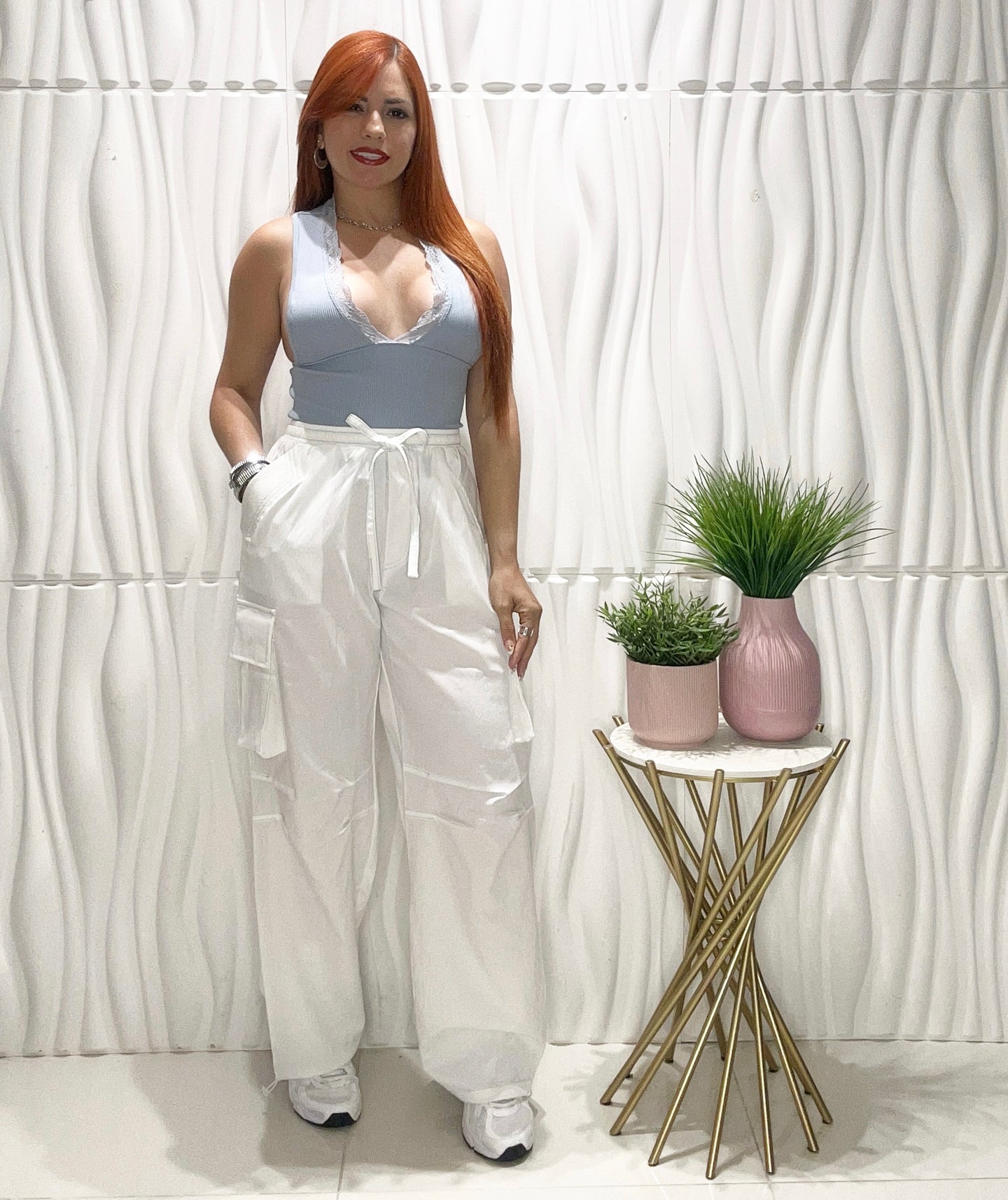 White Cargo Pant