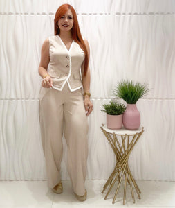 Nude Vest & Pants Set