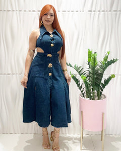 Cut Out Denim Dress