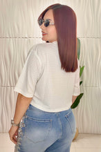 Cargar imagen en el visor de la galería, Crystal Crop Top White Tshirt
