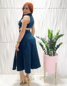 Cut Out Denim Dress