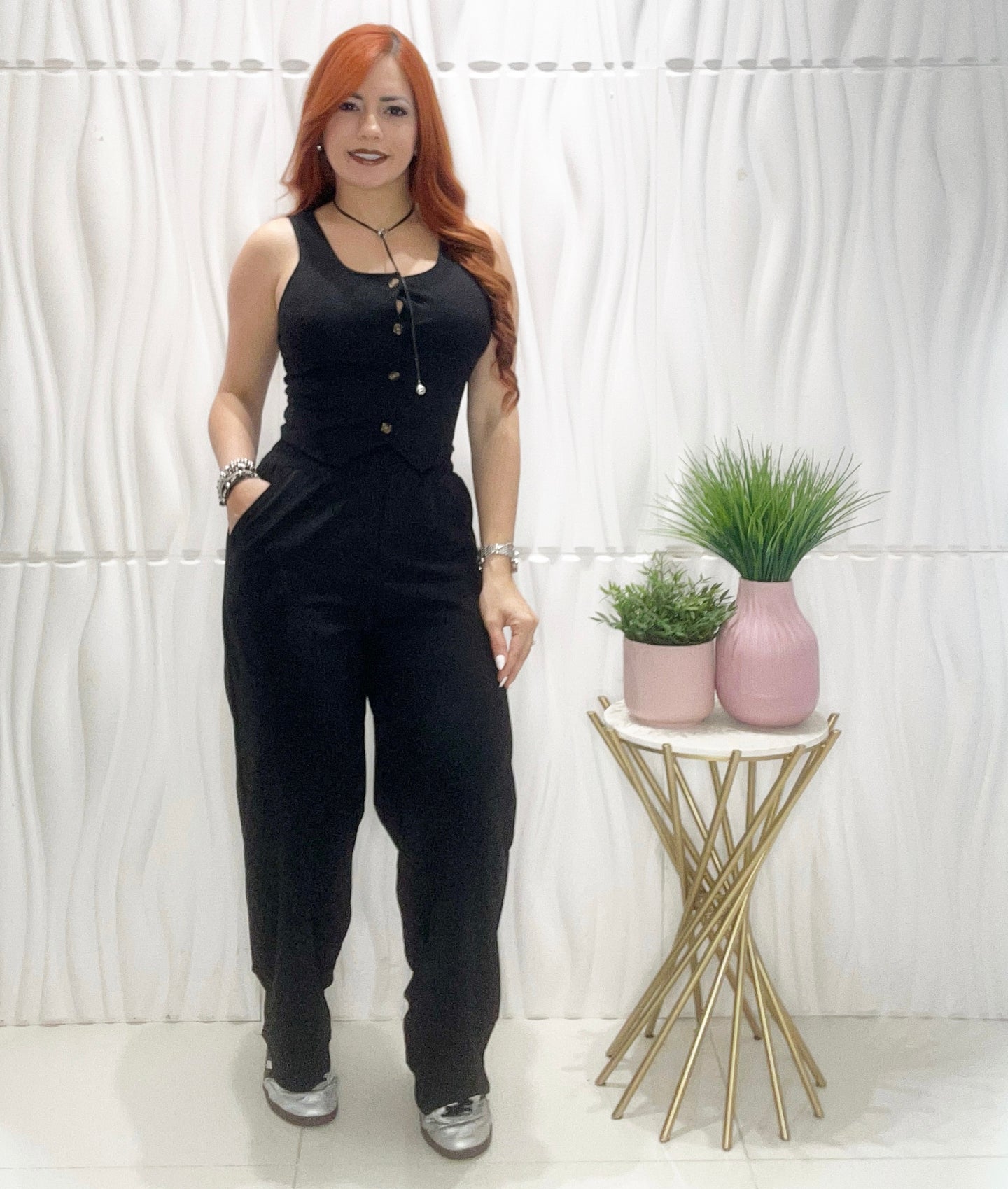 Black Vest & Palazzo Set