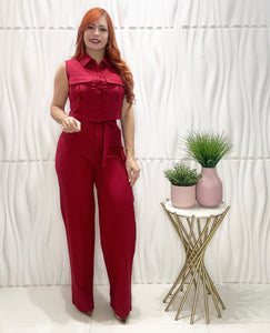 Burgundy Top & Palazzo Set