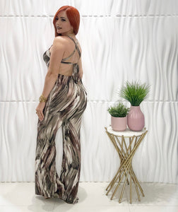 Abstract Chocolate Jumpsuit