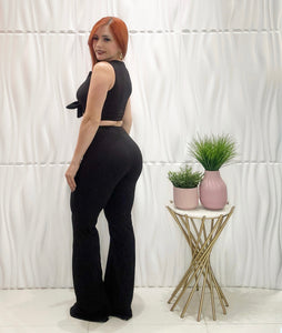 Black Crop Top & Pant Set
