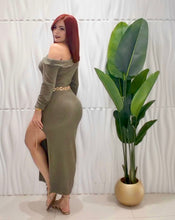 Cargar imagen en el visor de la galería, Olive Off Shoulder Skirt Set
