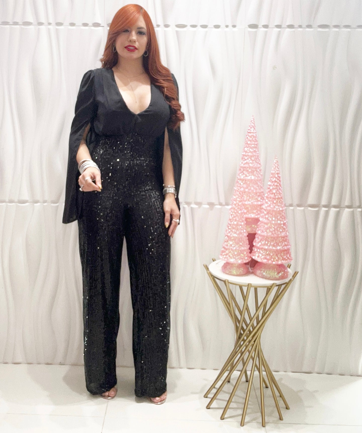 Black Glitter Jumpsuit