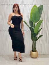 Cargar imagen en el visor de la galería, Black Sweater Midi Dress
