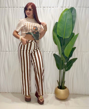 Cargar imagen en el visor de la galería, Chocolate Denim Stripes Pant
