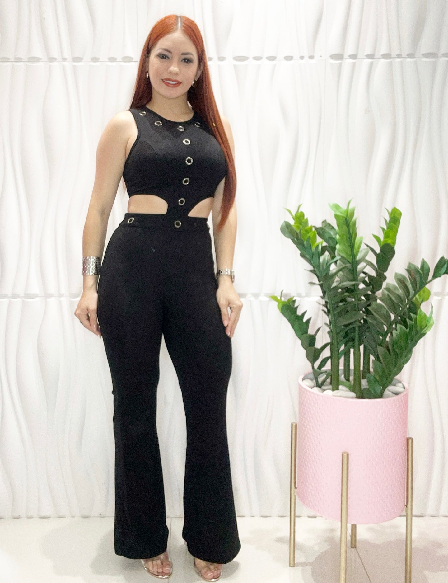 Cut Out Black Jumpsuit