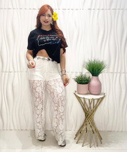 White Lace Long Pant