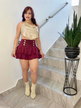 Cargar imagen en el visor de la galería, Burgundy Ruffle Skort

