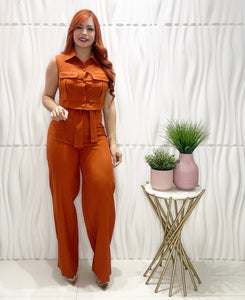 Caramel Top & Palazzo Set