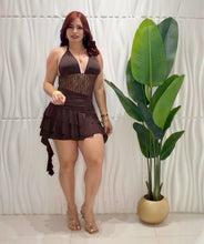 Cargar imagen en el visor de la galería, Lace Chocolate Romper Dress
