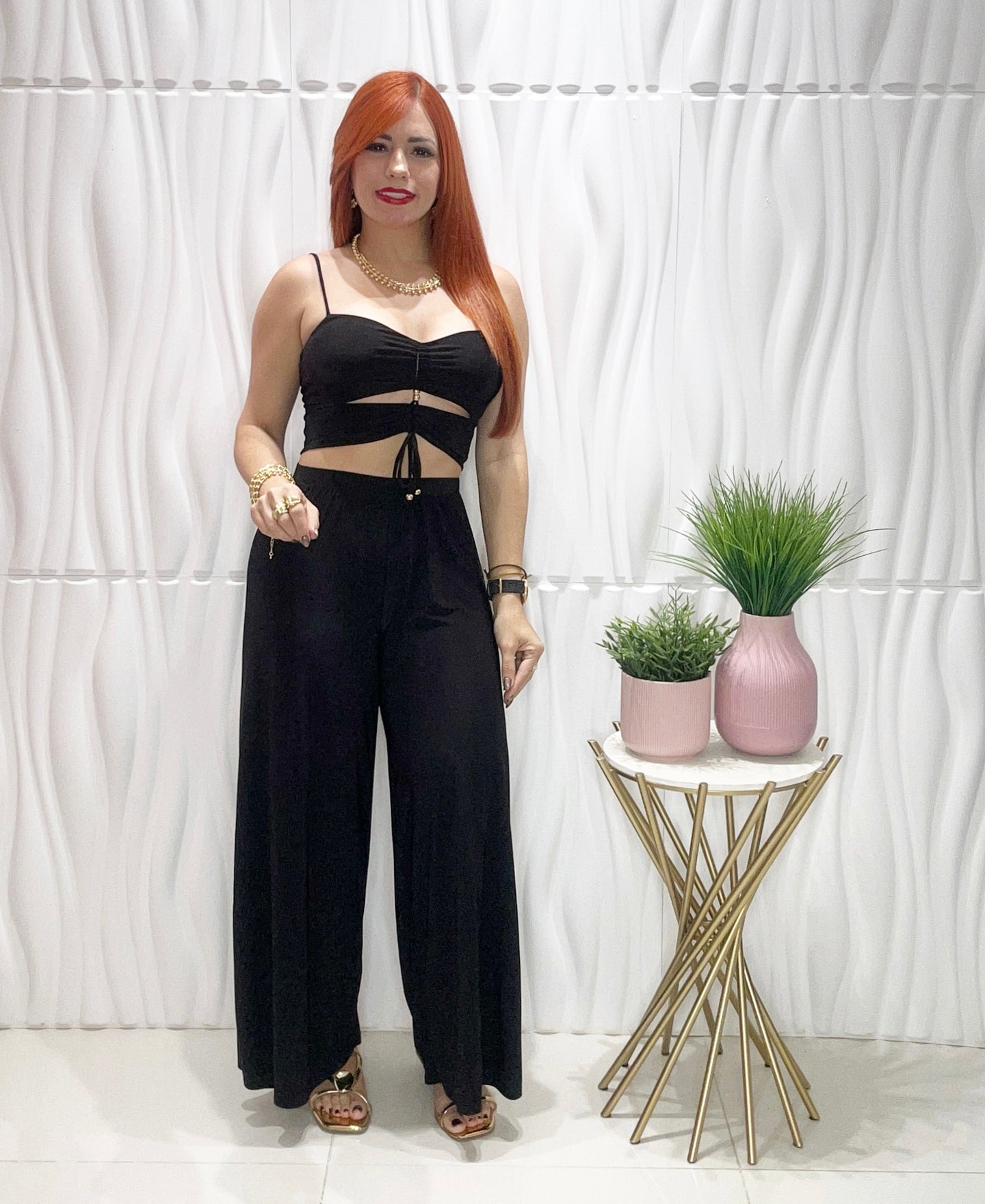 Black Top & Palazzo Set