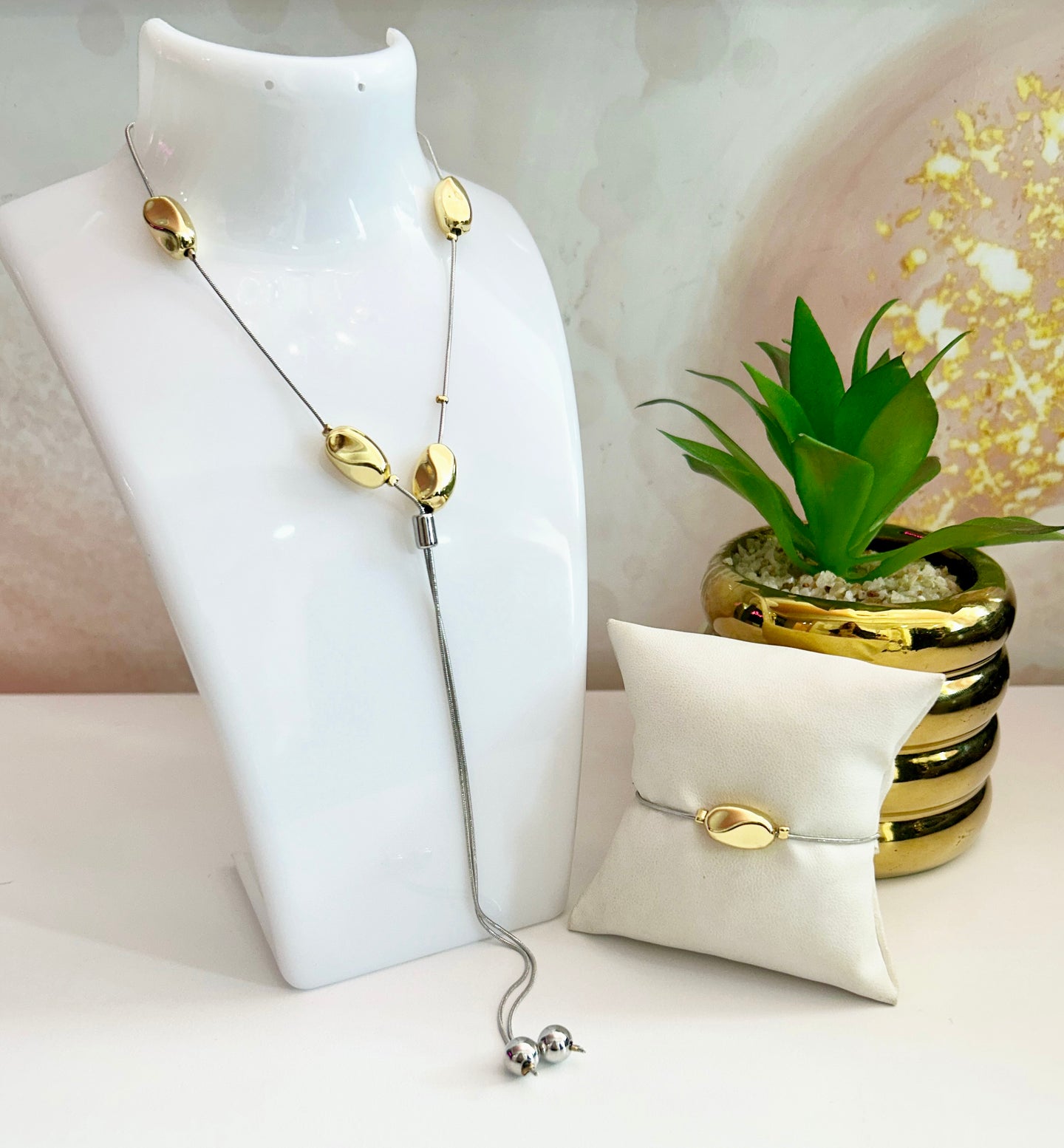 Two Colors Set Necklace & Beacelet