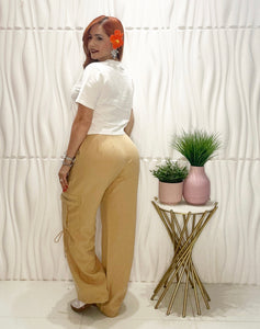 Beige Cargo Long Pant