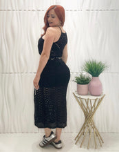 Cargar imagen en el visor de la galería, Crochet Black Top &amp; Skirt Set
