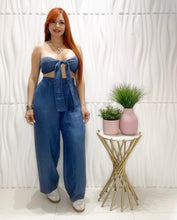 Cargar imagen en el visor de la galería, Denim Top &amp; Palazzo Set
