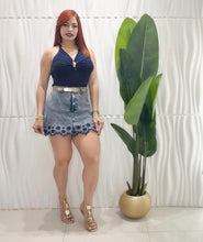 Cargar imagen en el visor de la galería, Denim &amp; Navy Skort
