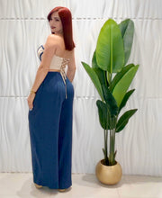 Cargar imagen en el visor de la galería, Beige Boho Top &amp; Teal Pant Set
