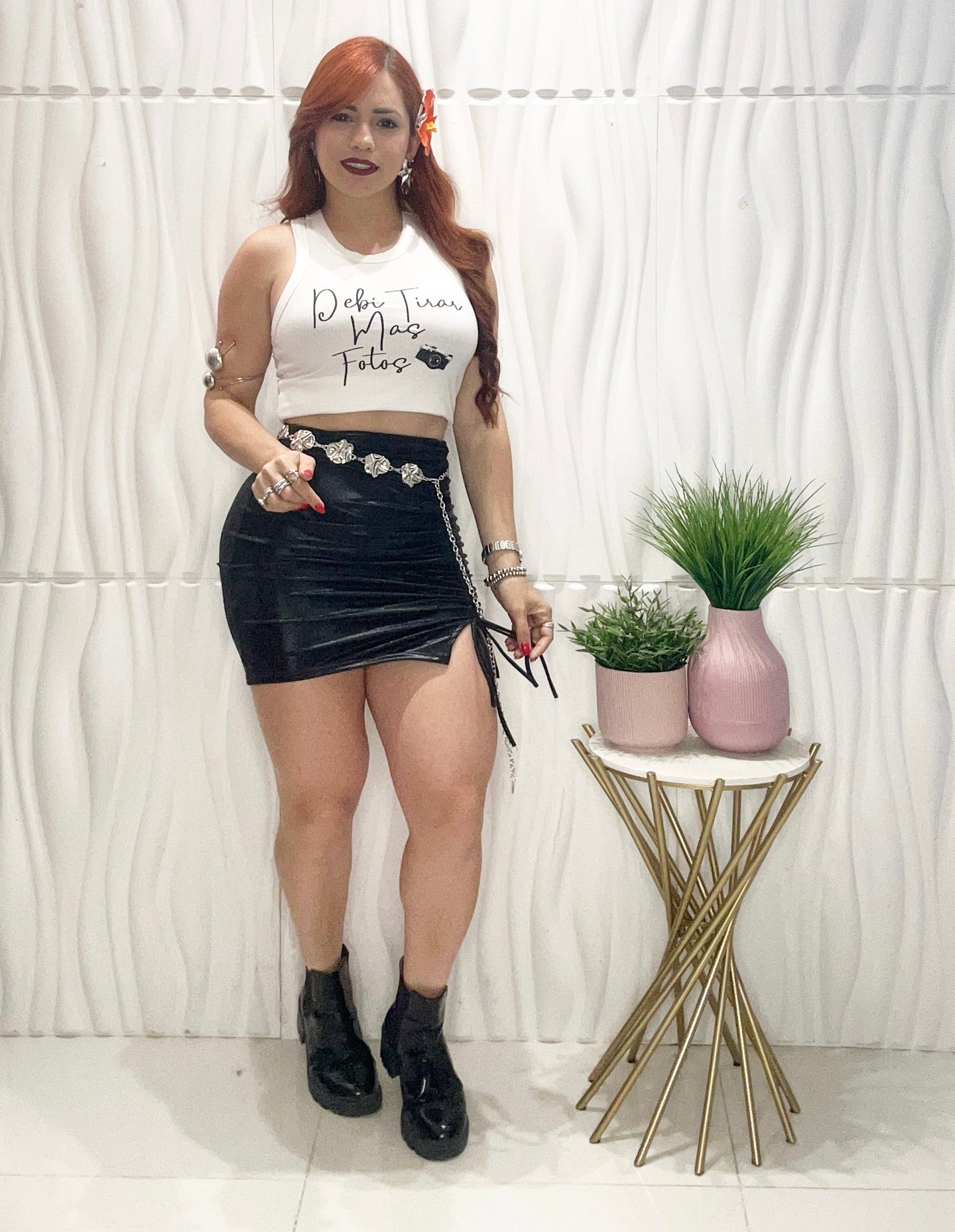 Black Metallic Skirt
