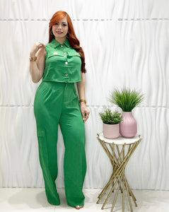 Kelly Green Top & Pants Set