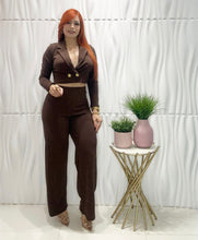 Cargar imagen en el visor de la galería, Chocolate Blazer &amp; Pant Set
