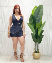 Cargar imagen en el visor de la galería, Vest Romper Dark Denim

