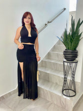Cargar imagen en el visor de la galería, Black Mesh Top &amp; Skirt Set
