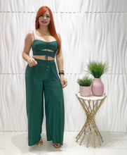 Cargar imagen en el visor de la galería, Hunter Green Top &amp; Palazzo Set
