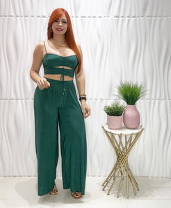 Hunter Green Top & Palazzo Set