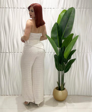 Cargar imagen en el visor de la galería, Halter Ivory Asymmetric Top &amp; Palazzo Set
