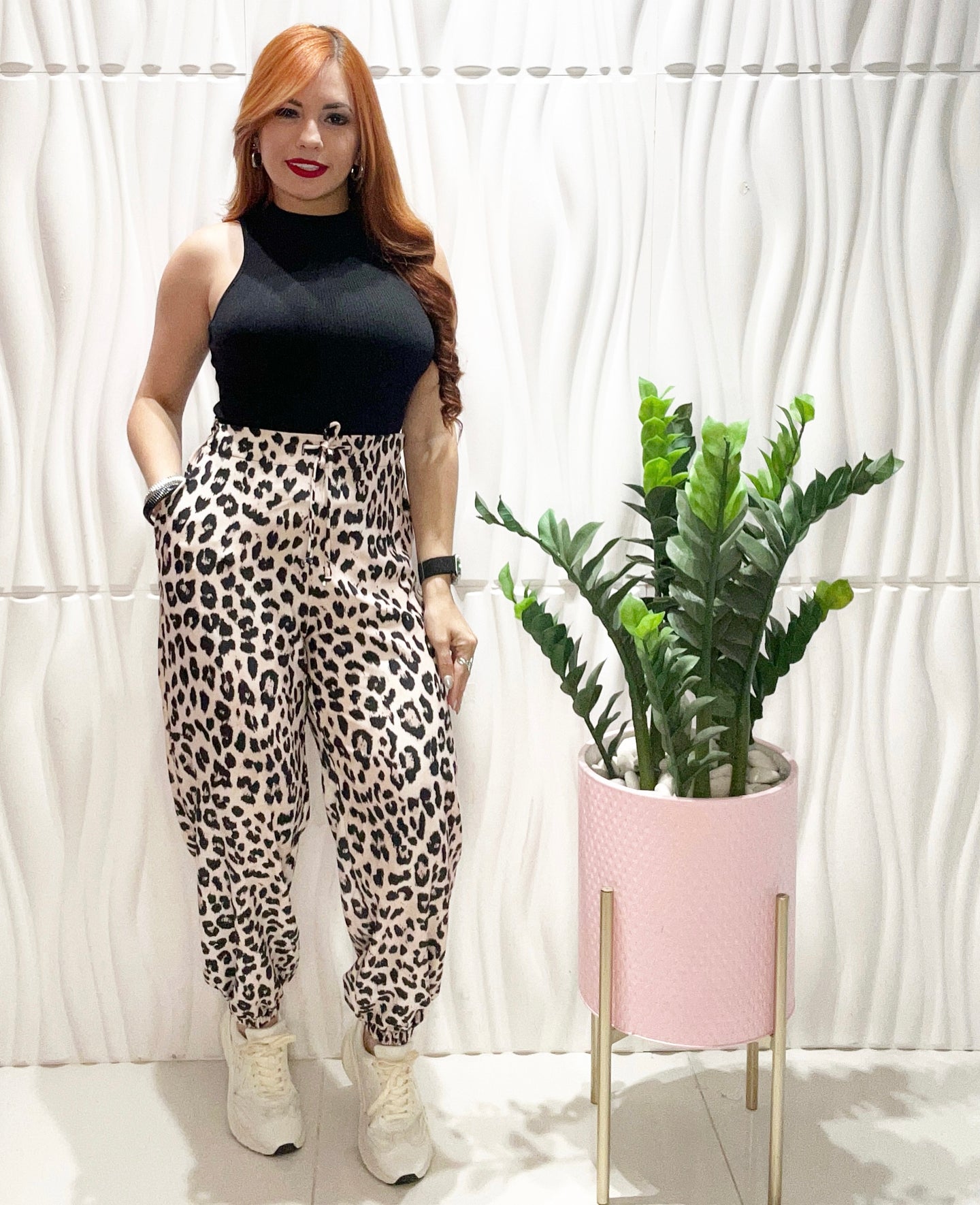 Animal Print Jogger Pants