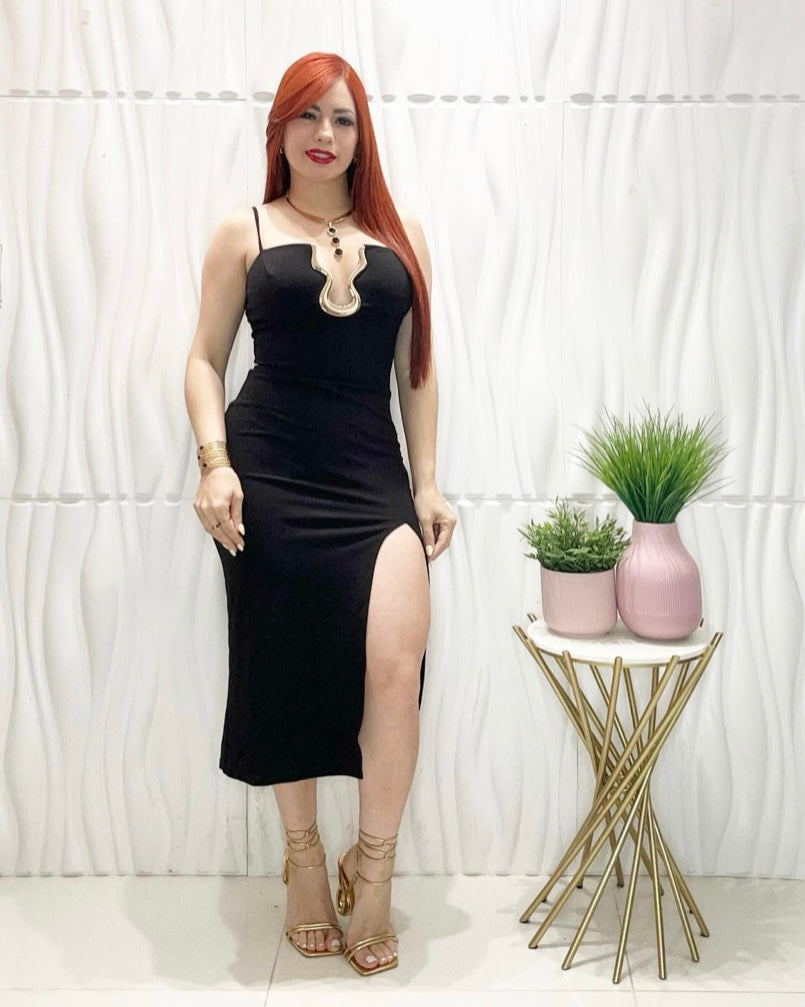 Midi Elegance Black Dress