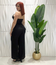 Cargar imagen en el visor de la galería, Halter Black  Asymmetric Top &amp; Palazzo Set
