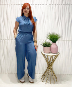 Denim Top & Palazzo Set