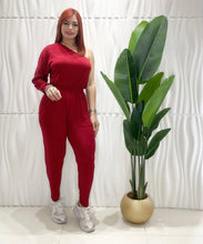 Cargar imagen en el visor de la galería, Wine One Shoulder Jumpsuit
