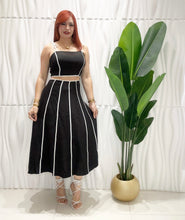 Cargar imagen en el visor de la galería, Midi Black Skirt &amp; Top Set
