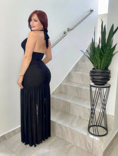 Cargar imagen en el visor de la galería, Black Mesh Top &amp; Skirt Set
