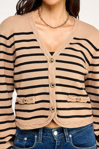 Stripes Sweater Cardigan